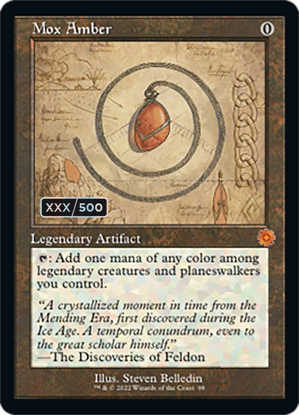 Image for Mox Amber (Schematic) (Serial Numbered) (98) [The Brothers' War: Retro Frame Artifacts] - Magic: The Gathering