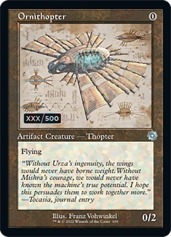 Image for Ornithopter (Schematic) (Serial Numbered) (100) [The Brothers' War: Retro Frame Artifacts] - Magic: The Gathering