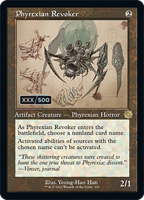 Image for Phyrexian Revoker (Schematic) (Serial Numbered) (103) [The Brothers' War: Retro Frame Artifacts] - Magic: The Gathering