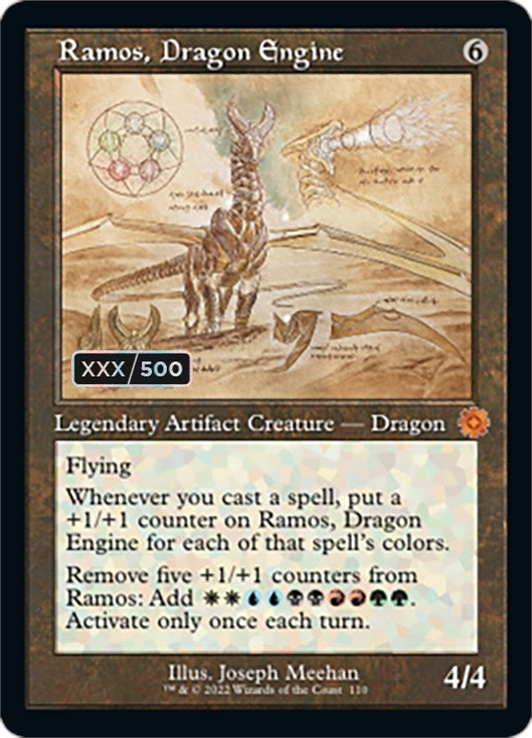 Image for Ramos, Dragon Engine (Schematic) (Serial Numbered) (110) [The Brothers' War: Retro Frame Artifacts] - Magic: The Gathering