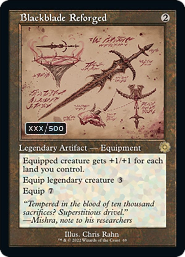 Image for Blackblade Reforged (Schematic) (Serial Numbered) (69) [The Brothers' War: Retro Frame Artifacts] - Magic: The Gathering