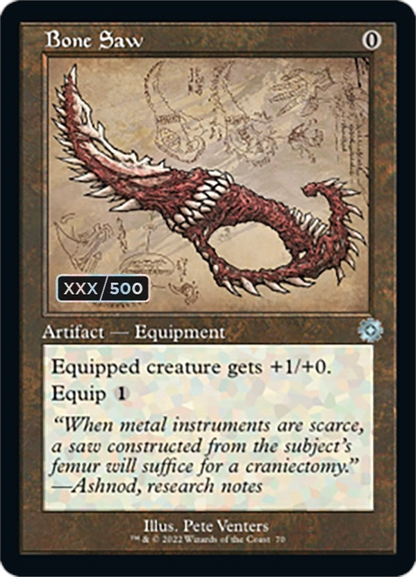 Image for Bone Saw (Schematic) (Serial Numbered) (70) [The Brothers' War: Retro Frame Artifacts] - Magic: The Gathering