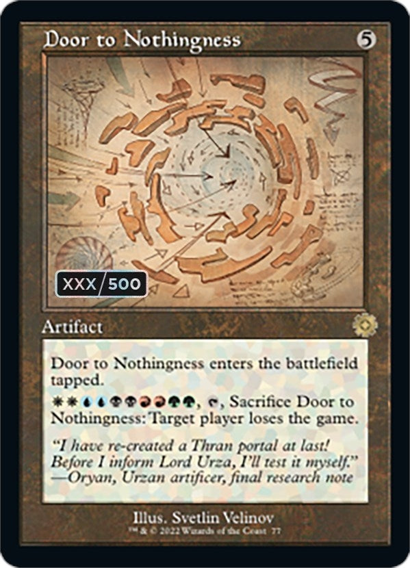 Image for Door to Nothingness (Schematic) (Serial Numbered) (77) [The Brothers' War: Retro Frame Artifacts] - Magic: The Gathering