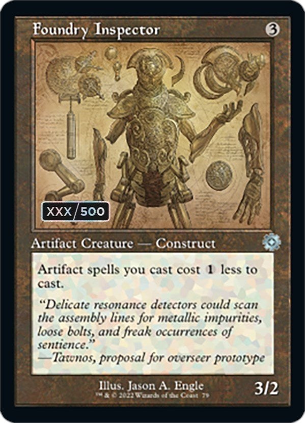 Image for Foundry Inspector (Schematic) (Serial Numbered) (79) [The Brothers' War: Retro Frame Artifacts] - Magic: The Gathering