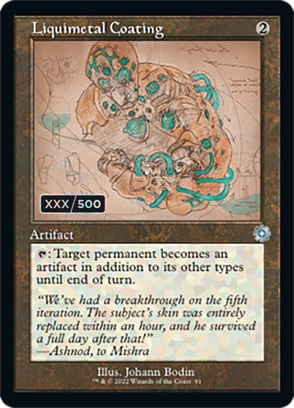 Image for Liquimetal Coating (Schematic) (Serial Numbered) (91) [The Brothers' War: Retro Frame Artifacts] - Magic: The Gathering