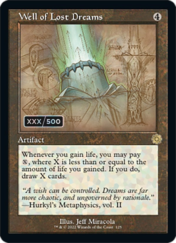 Image for Well of Lost Dreams (Schematic) (Serial Numbered) (125) [The Brothers' War: Retro Frame Artifacts] - Magic: The Gathering