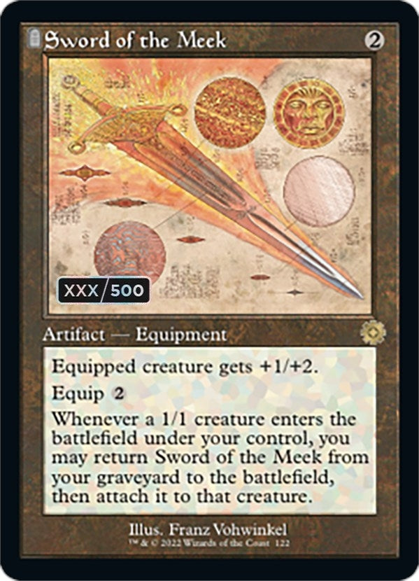 Image for Sword of the Meek (Schematic) (Serial Numbered) (122) [The Brothers' War: Retro Frame Artifacts] - Magic: The Gathering