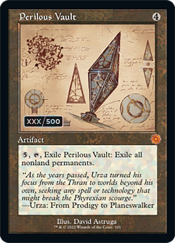Image for Perilous Vault (Schematic) (Serial Numbered) (101) [The Brothers' War: Retro Frame Artifacts] - Magic: The Gathering