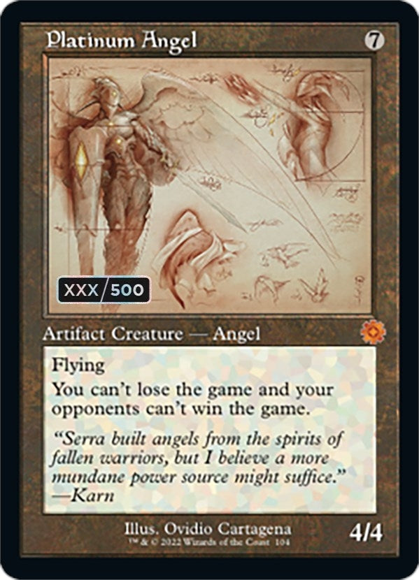 Image for Platinum Angel (Schematic) (Serial Numbered) (104) [The Brothers' War: Retro Frame Artifacts] - Magic: The Gathering