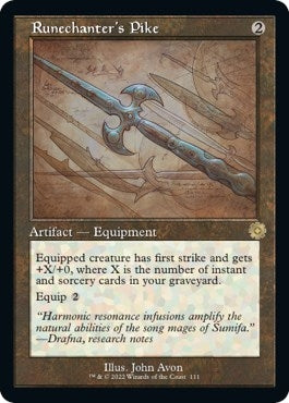 Image for Runechanter's Pike (Schematic) (111) [The Brothers' War: Retro Frame Artifacts] - Magic: The Gathering