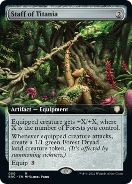Image for Staff of Titania (Extended Art) (50) [The Brothers' War] - Magic: The Gathering