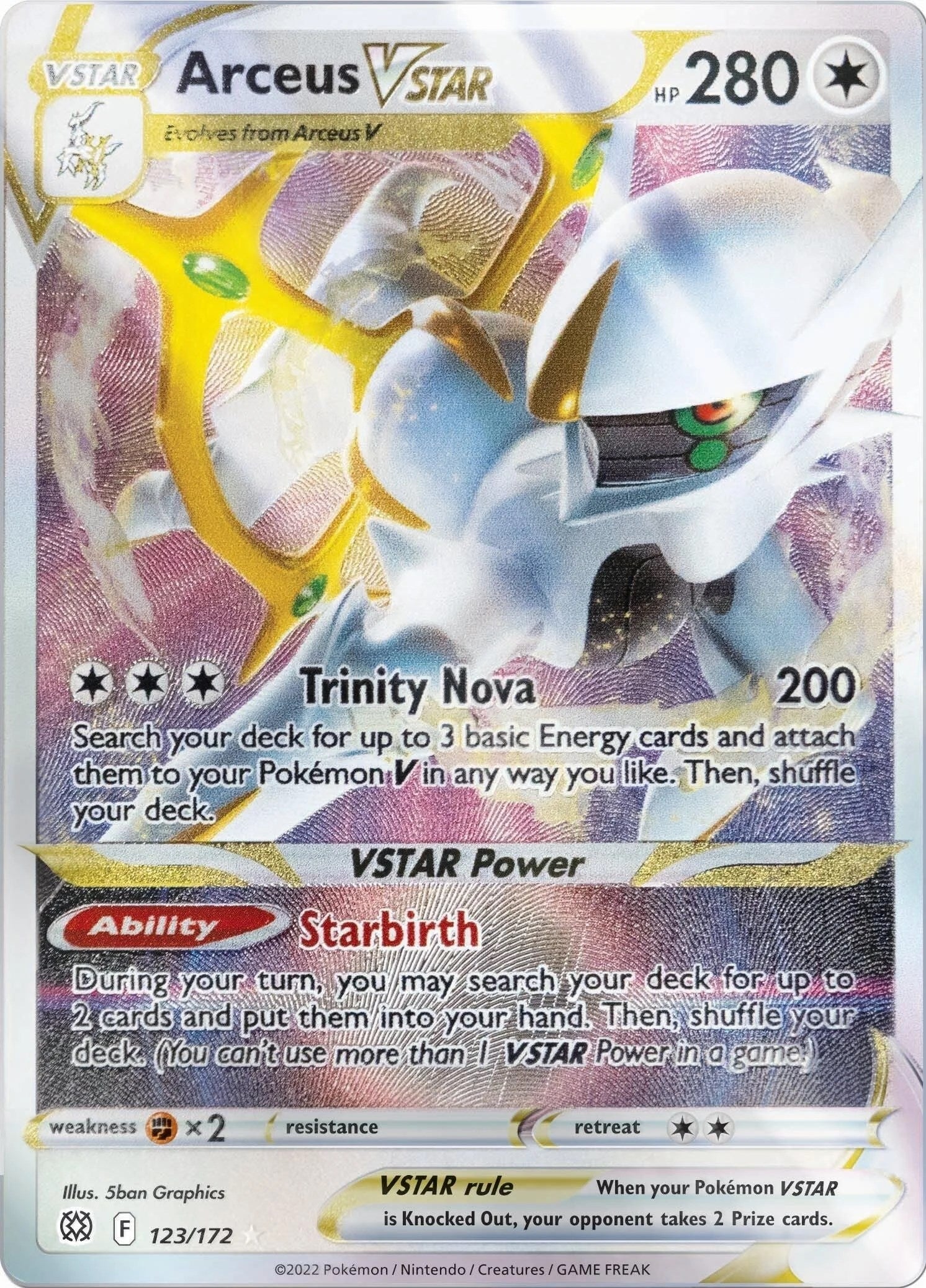 Image for Arceus VSTAR - 123/172 (Metal Card) (123/172) [Miscellaneous Cards & Products] - Pokemon