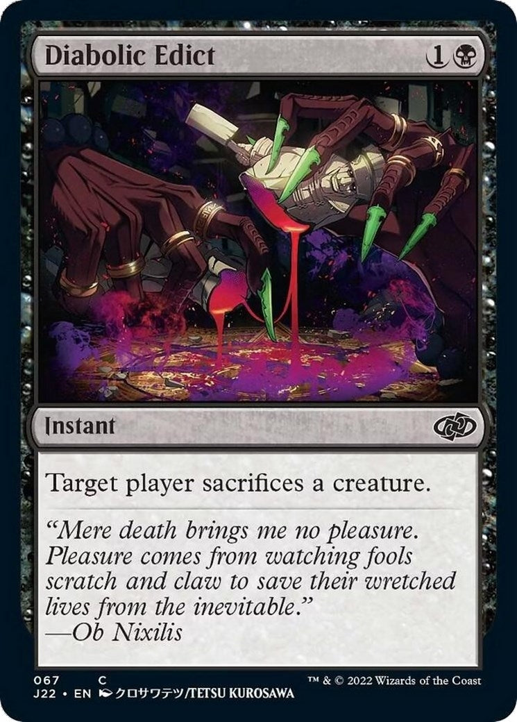 Image for Diabolic Edict (67) [Jumpstart 2022] - Magic: The Gathering