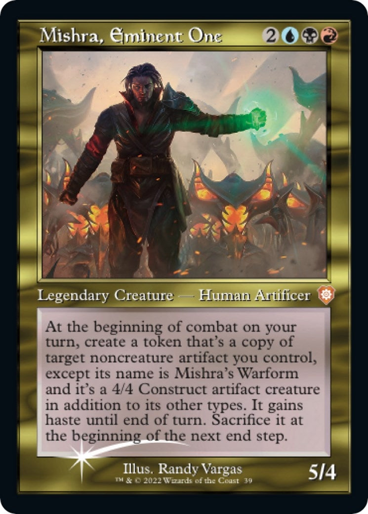 Image for Mishra, Eminent One (Display Commander) - Thick Stock (39) [The Brothers' War] - Magic: The Gathering
