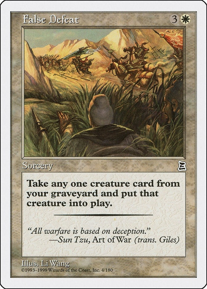 Image for False Defeat (4) [Portal Three Kingdoms] - Magic: The Gathering