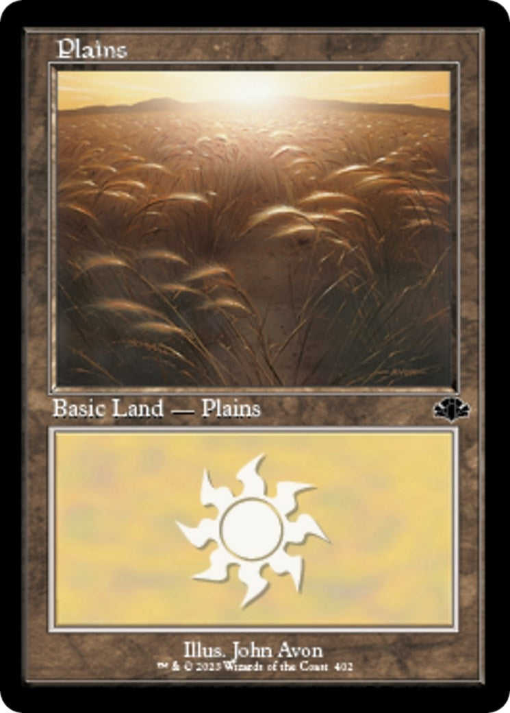 Image for Plains (402) (Retro Frame) (402) [Dominaria Remastered] - Magic: The Gathering