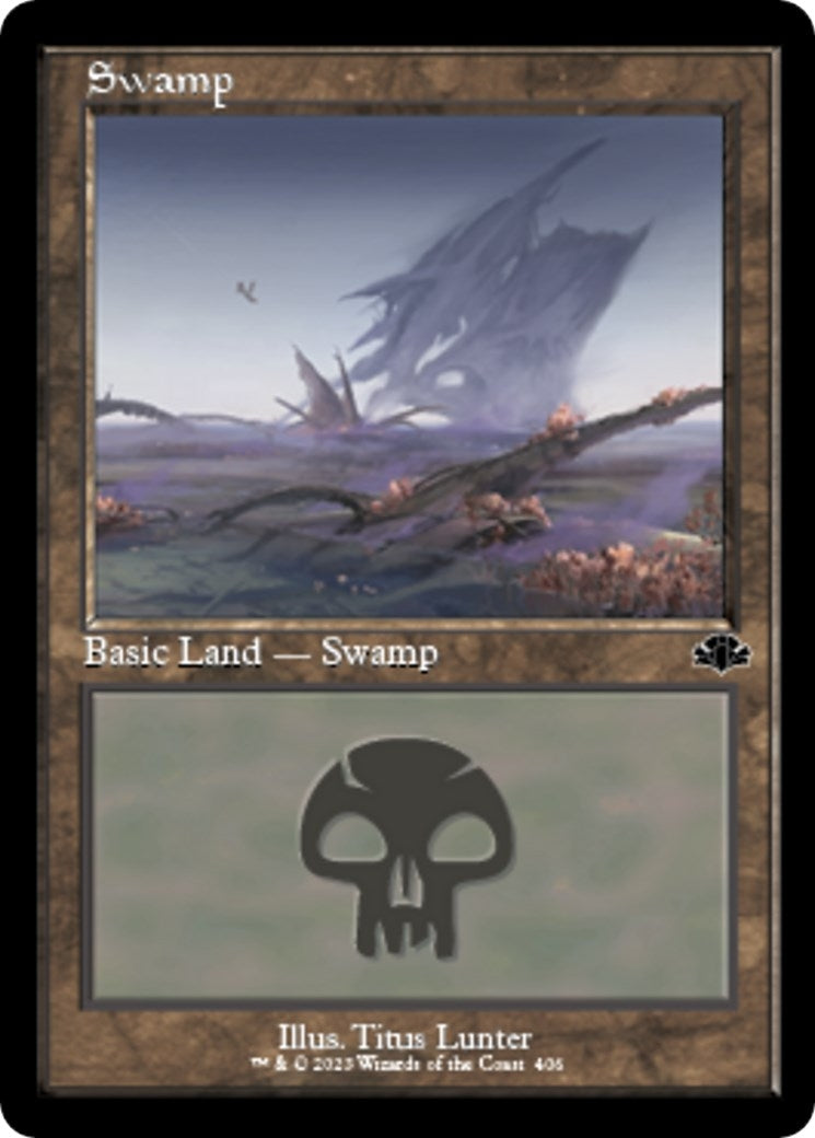 Image for Swamp (406) (Retro Frame) (406) [Dominaria Remastered] - Magic: The Gathering