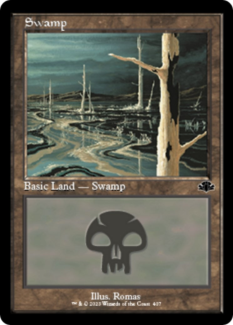 Image for Swamp (407) (Retro Frame) (407) [Dominaria Remastered] - Magic: The Gathering