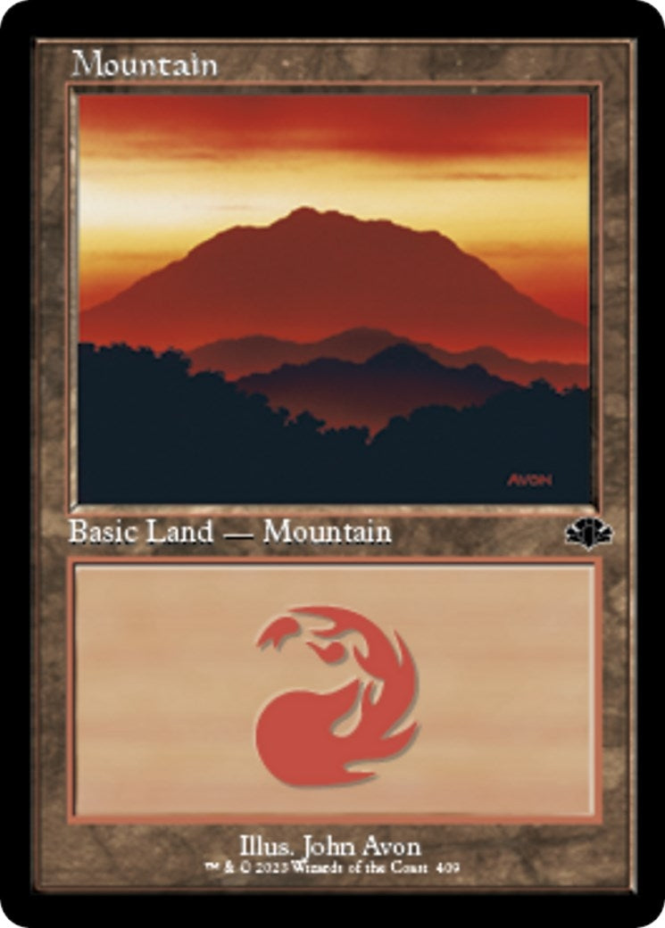Image for Mountain (409) (Retro Frame) (409) [Dominaria Remastered] - Magic: The Gathering