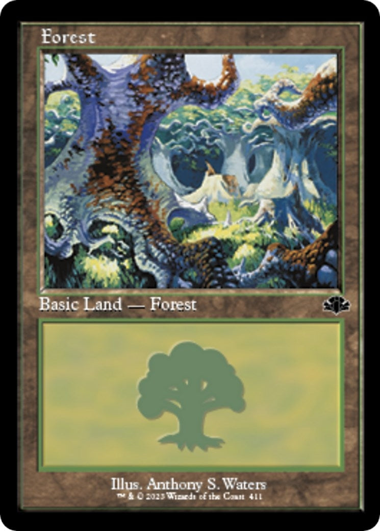 Image for Forest (411) (Retro Frame) (411) [Dominaria Remastered] - Magic: The Gathering