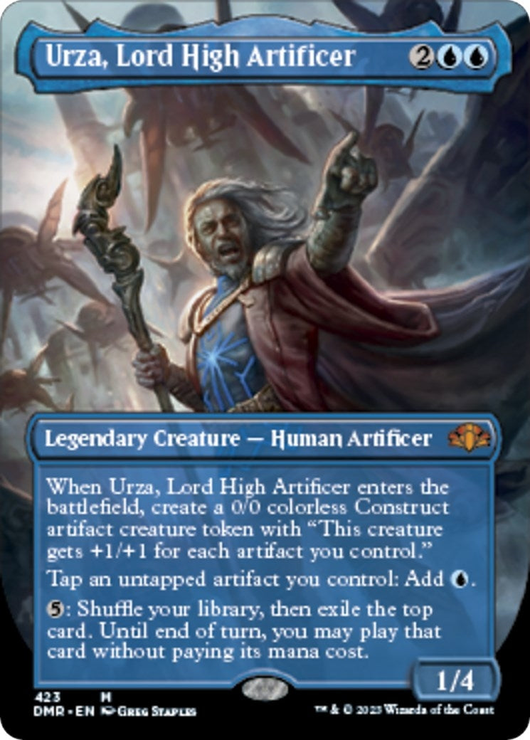 Image for Urza, Lord High Artificer (Borderless) (423) [Dominaria Remastered] - Magic: The Gathering