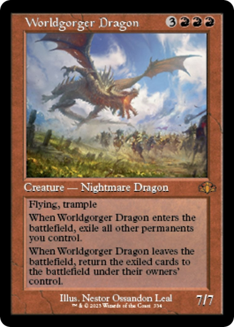 Image for Worldgorger Dragon (Retro Frame) (334) [Dominaria Remastered] - Magic: The Gathering