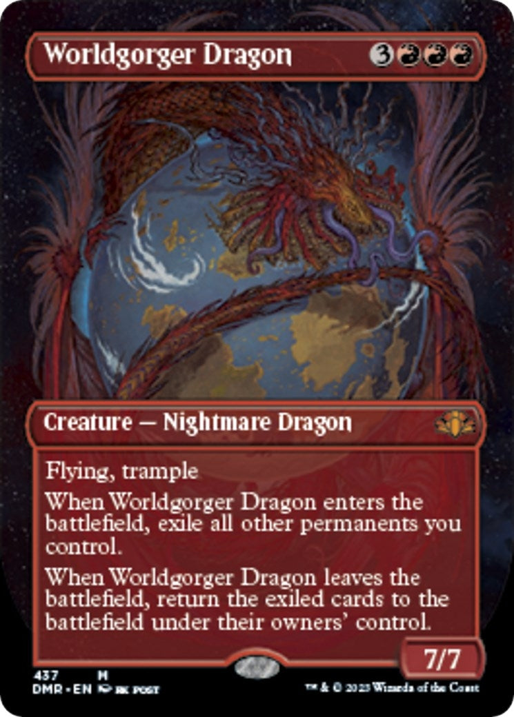 Image for Worldgorger Dragon (Borderless) (437) [Dominaria Remastered] - Magic: The Gathering