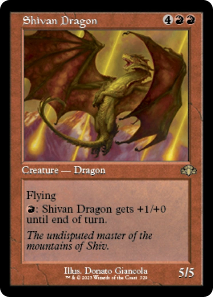 Image for Shivan Dragon (Retro Frame) (329) [Dominaria Remastered] - Magic: The Gathering
