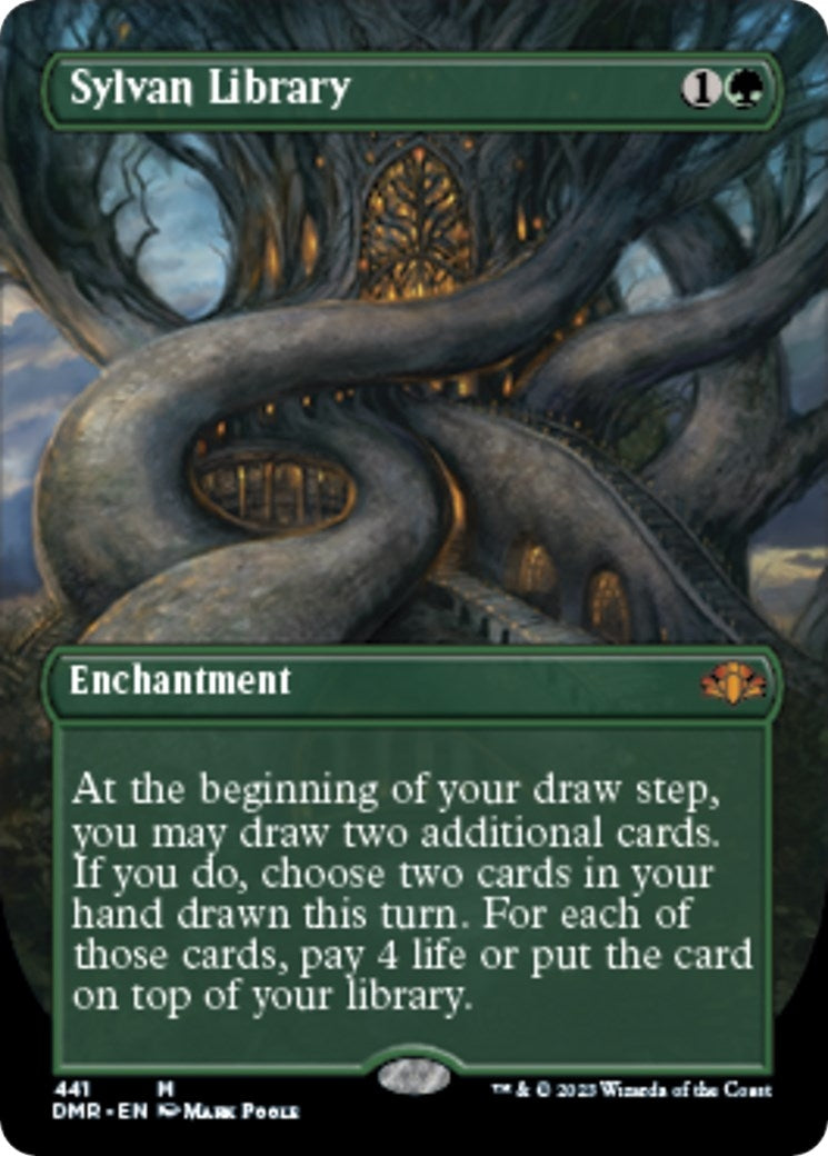 Image for Sylvan Library (Borderless) (441) [Dominaria Remastered] - Magic: The Gathering