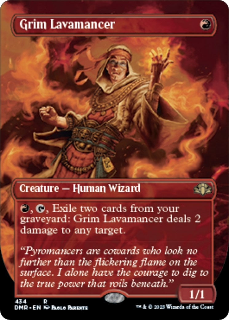 Image for Grim Lavamancer (Borderless) (434) [Dominaria Remastered] - Magic: The Gathering
