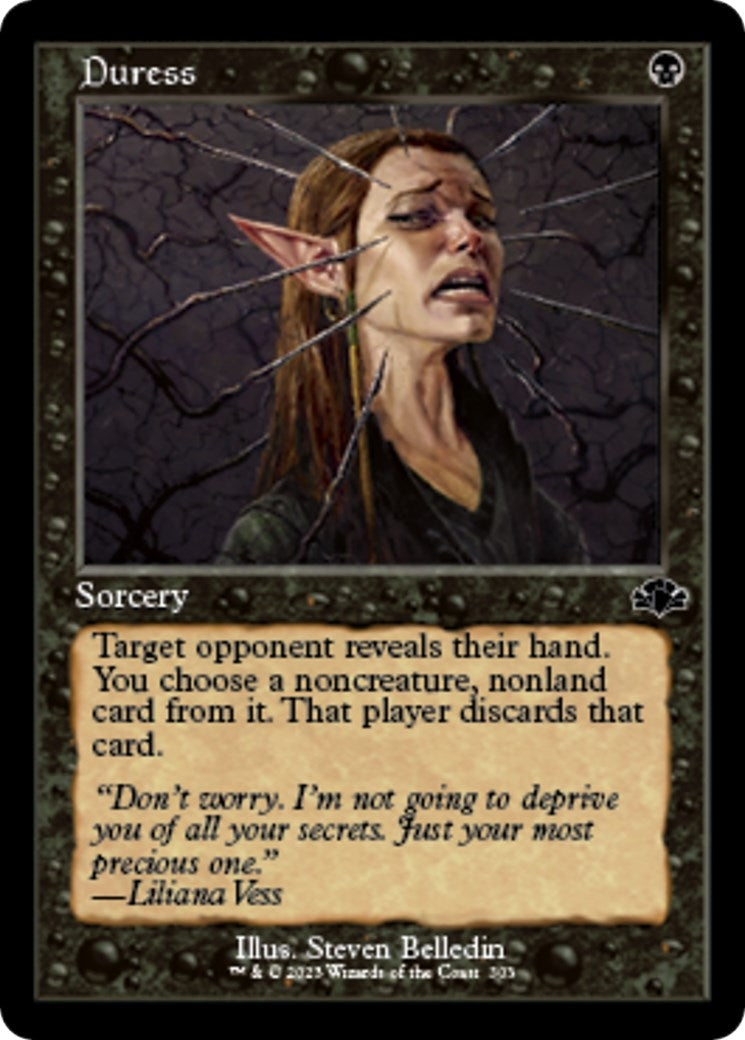Image for Duress (Retro Frame) (303) [Dominaria Remastered] - Magic: The Gathering