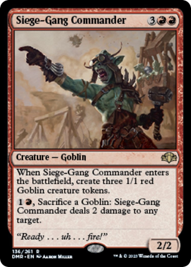 Image for Siege-Gang Commander (136) [Dominaria Remastered] - Magic: The Gathering