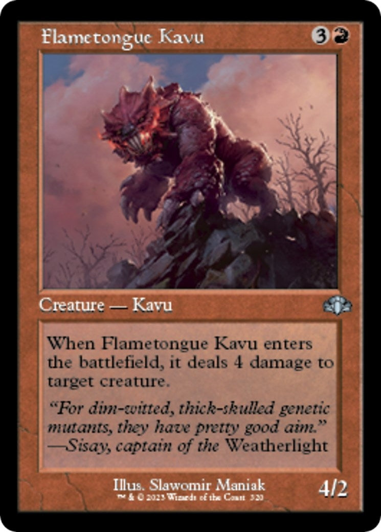 Image for Flametongue Kavu (Retro Frame) (320) [Dominaria Remastered] - Magic: The Gathering