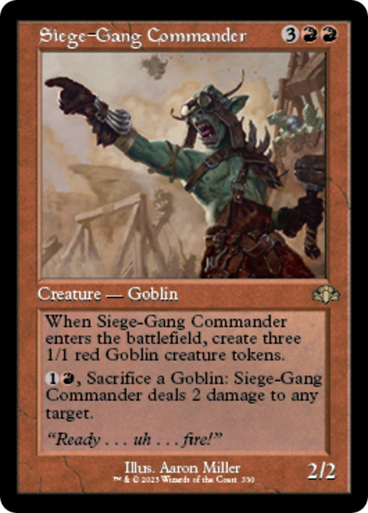 Image for Siege-Gang Commander (Retro Frame) (330) [Dominaria Remastered] - Magic: The Gathering