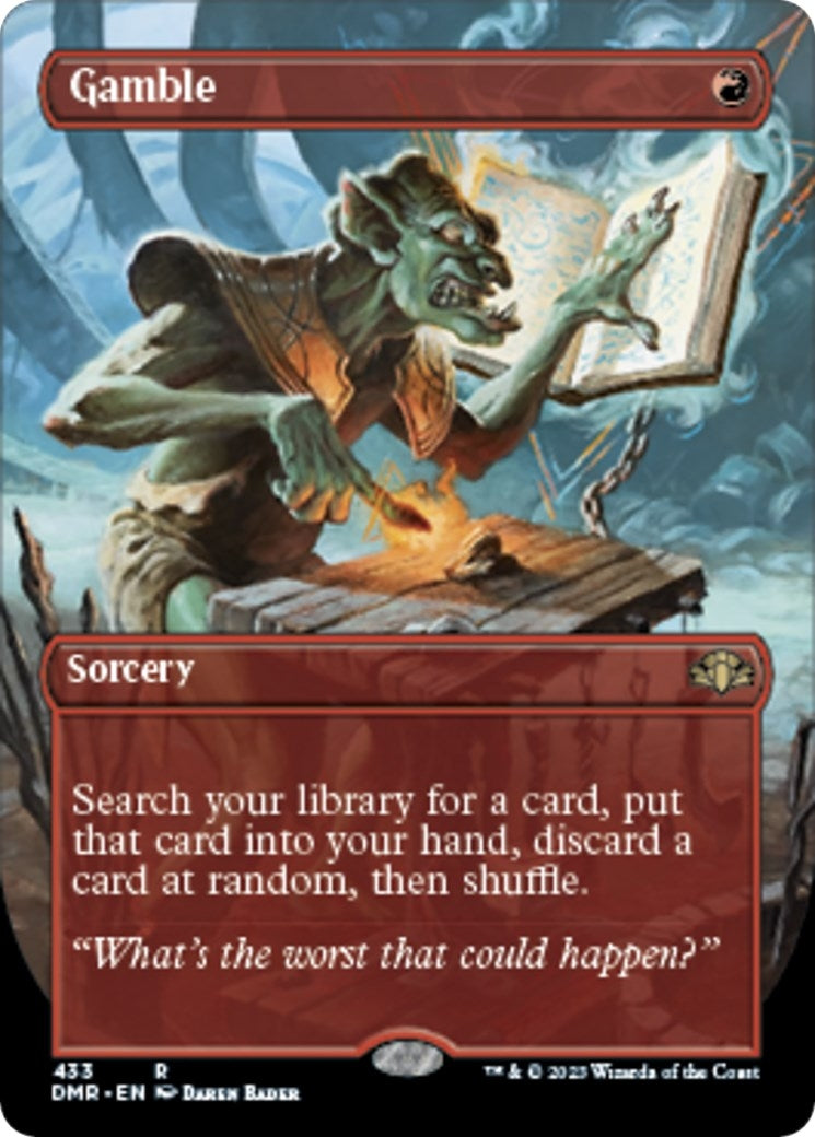 Image for Gamble (Borderless) (433) [Dominaria Remastered] - Magic: The Gathering