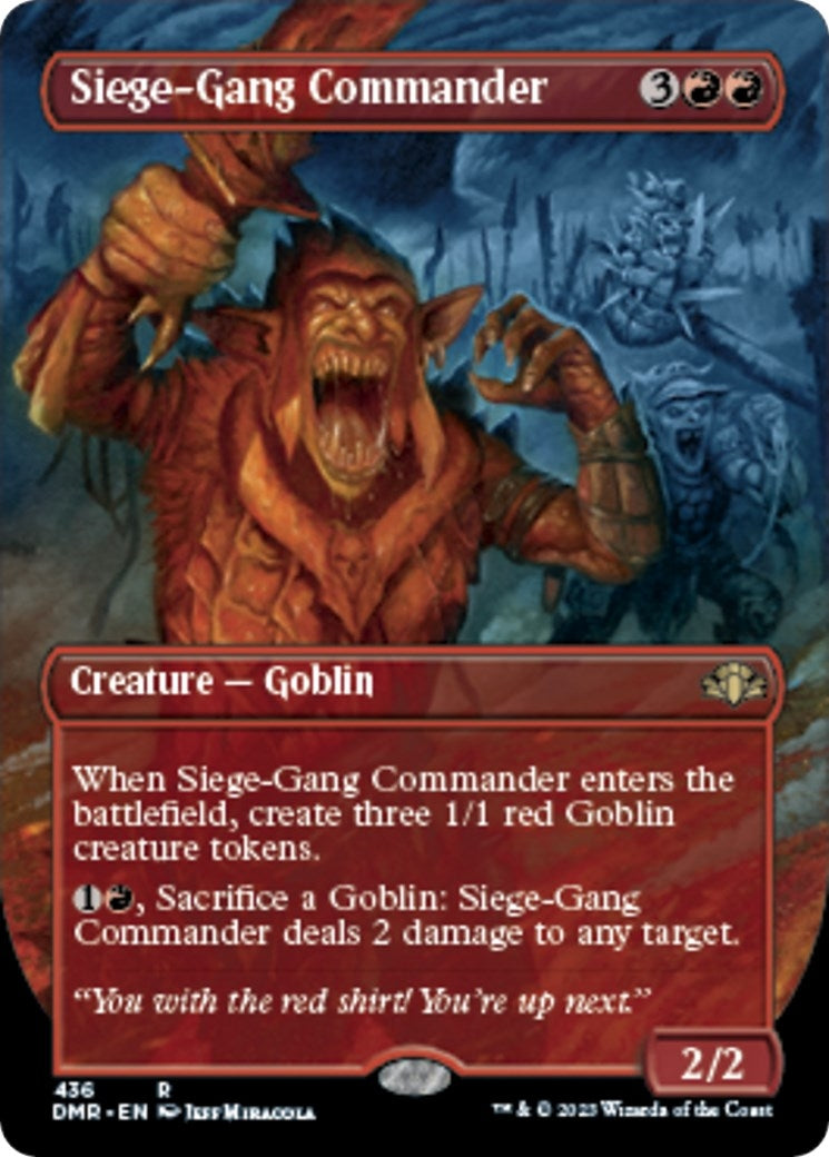 Image for Siege-Gang Commander (Borderless) (436) [Dominaria Remastered] - Magic: The Gathering