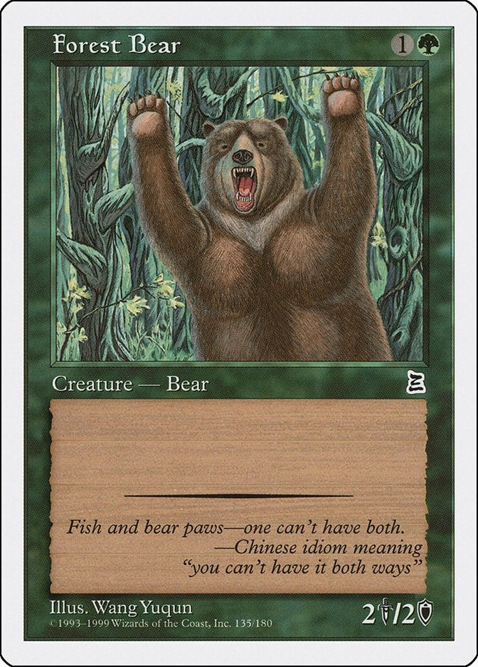 Image for Forest Bear (135) [Portal Three Kingdoms] - Magic: The Gathering