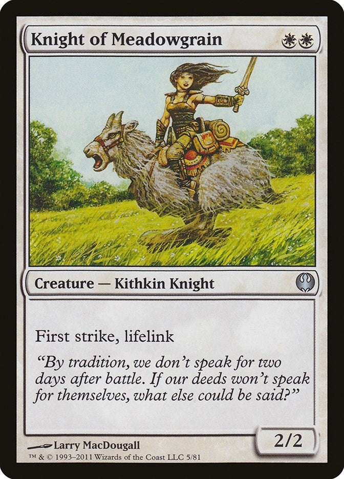 Image for Knight of Meadowgrain (5) [Knights vs. Dragons] - Magic: The Gathering