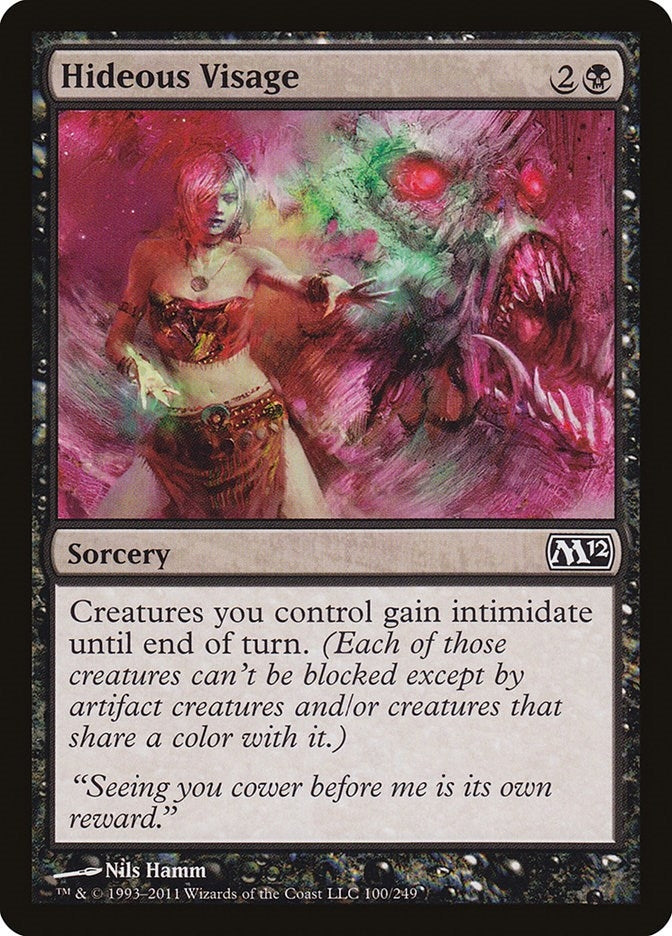Image for Hideous Visage (100) [Magic 2012 (M12)] - Magic: The Gathering