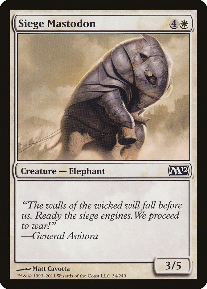 Image for Siege Mastodon (34) [Magic 2012 (M12)] - Magic: The Gathering