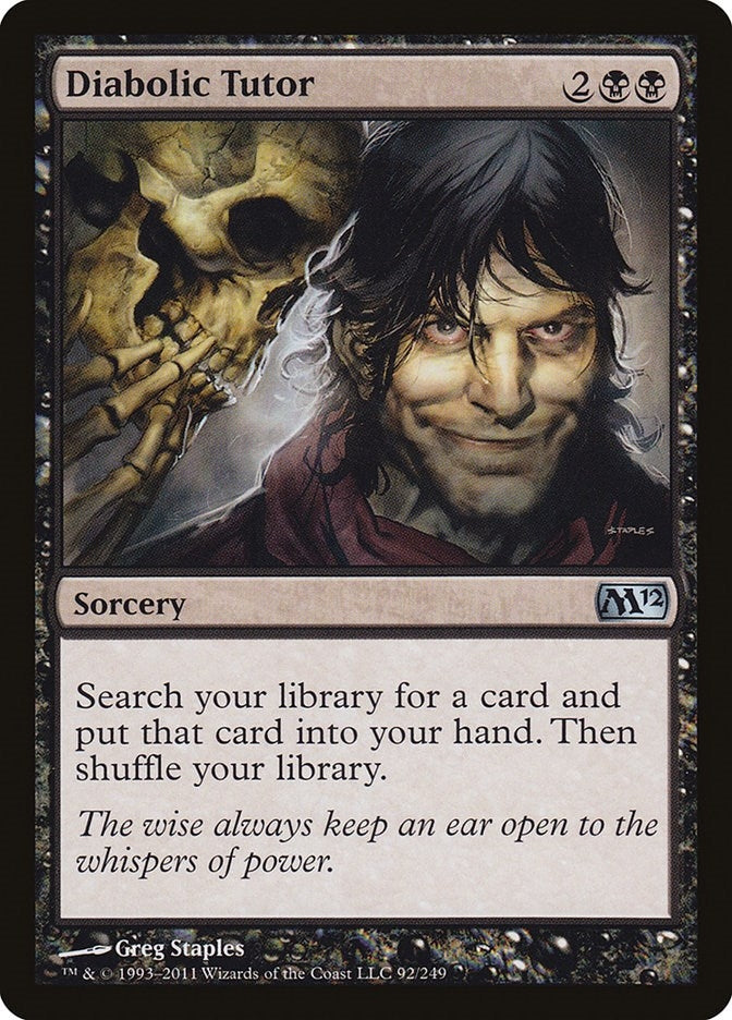 Image for Diabolic Tutor (92) [Magic 2012 (M12)] - Magic: The Gathering