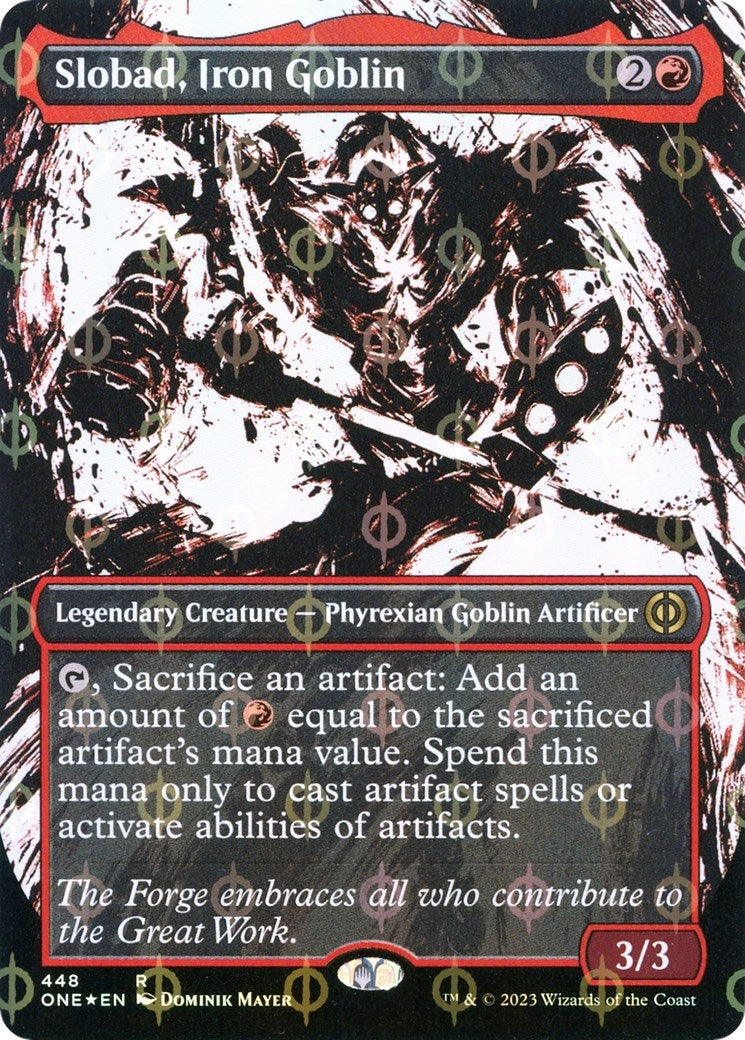 Image for Slobad, Iron Goblin (Showcase) (Step-and-Compleat Foil) (448) [Phyrexia: All Will Be One] - Magic: The Gathering