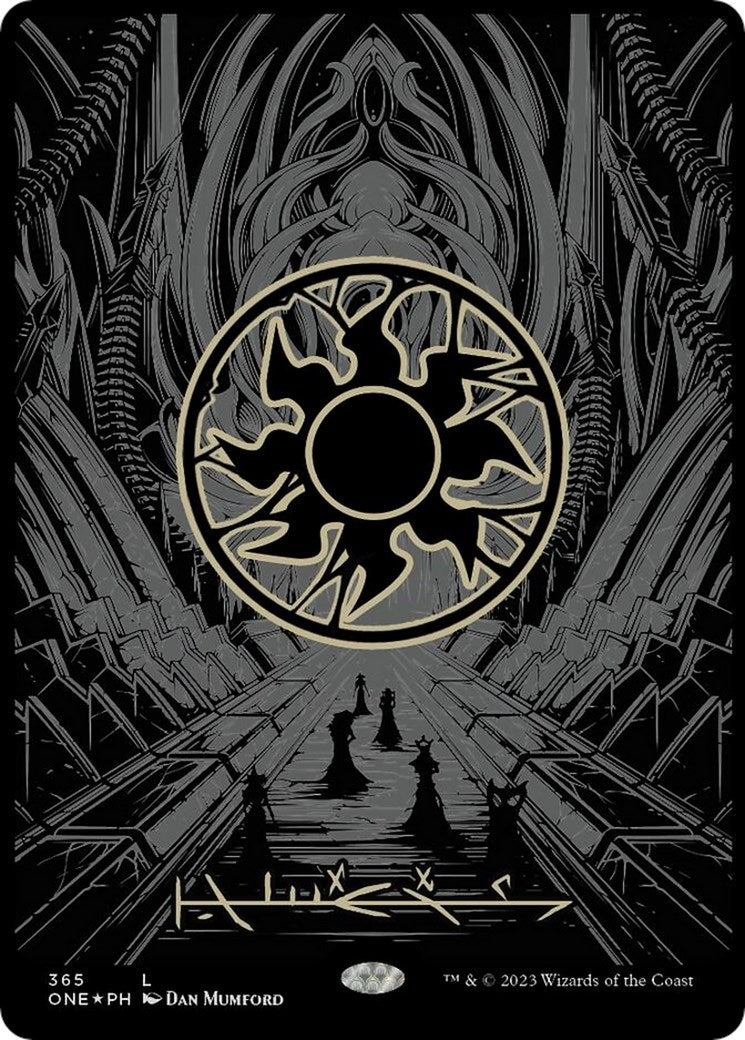 Image for Plains (Phyrexian) - Full Art (Oil Slick Raised Foil) (365) [Phyrexia: All Will Be One] - Magic: The Gathering