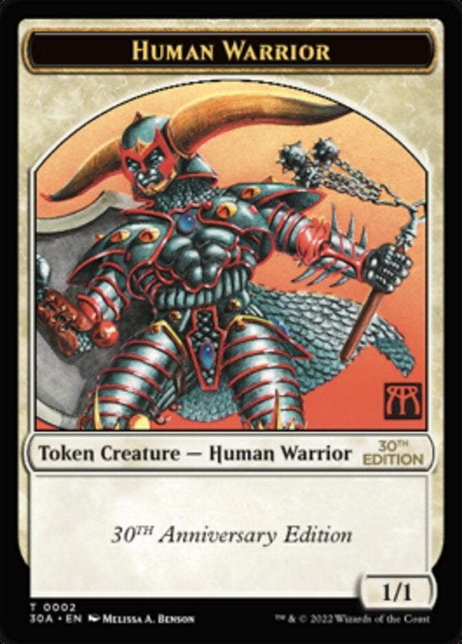 Image for Human Warrior Token (2) [30th Anniversary Edition] - Magic: The Gathering