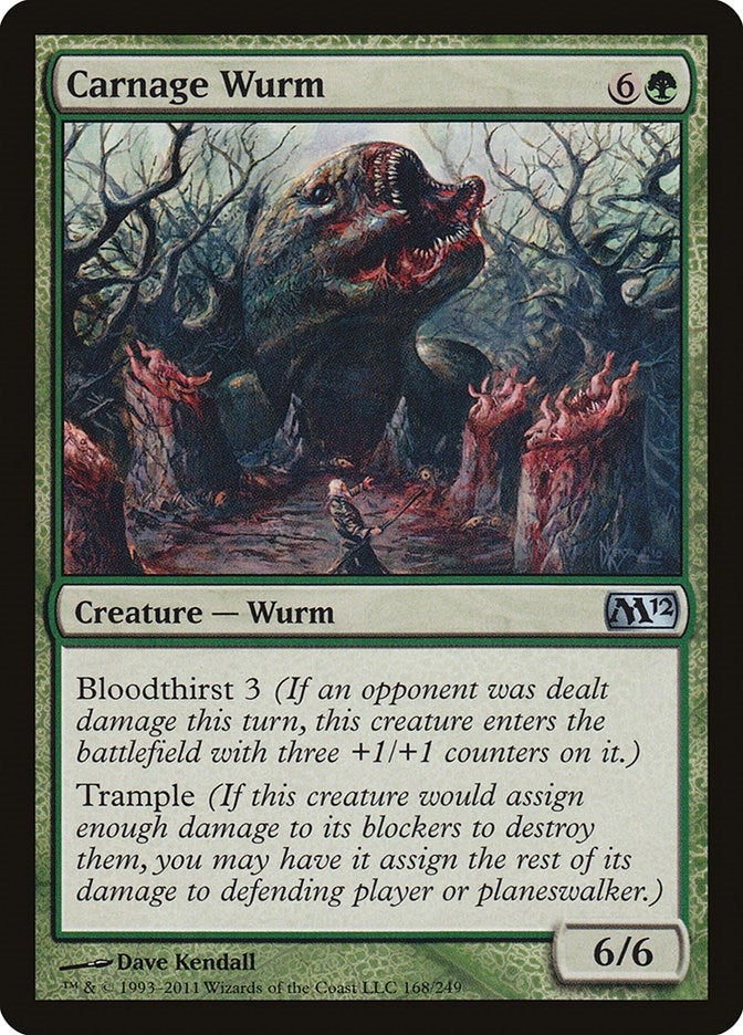 Image for Carnage Wurm (168) [Magic 2012 (M12)] - Magic: The Gathering