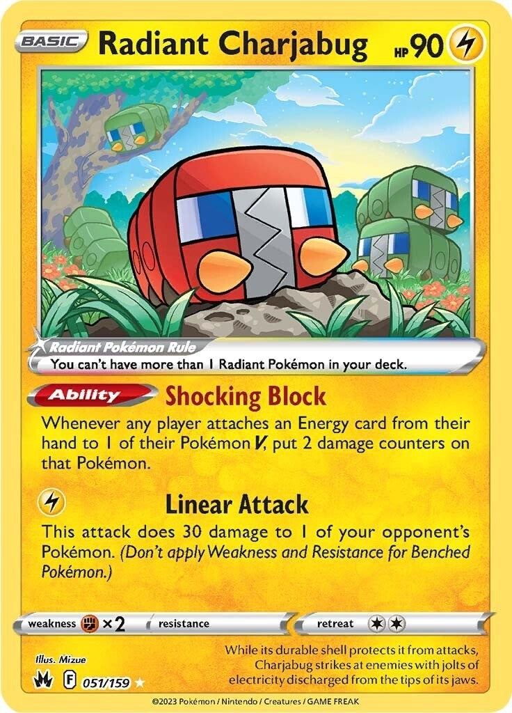 Image for Radiant Charjabug (051/159) [Crown Zenith] - Pokemon