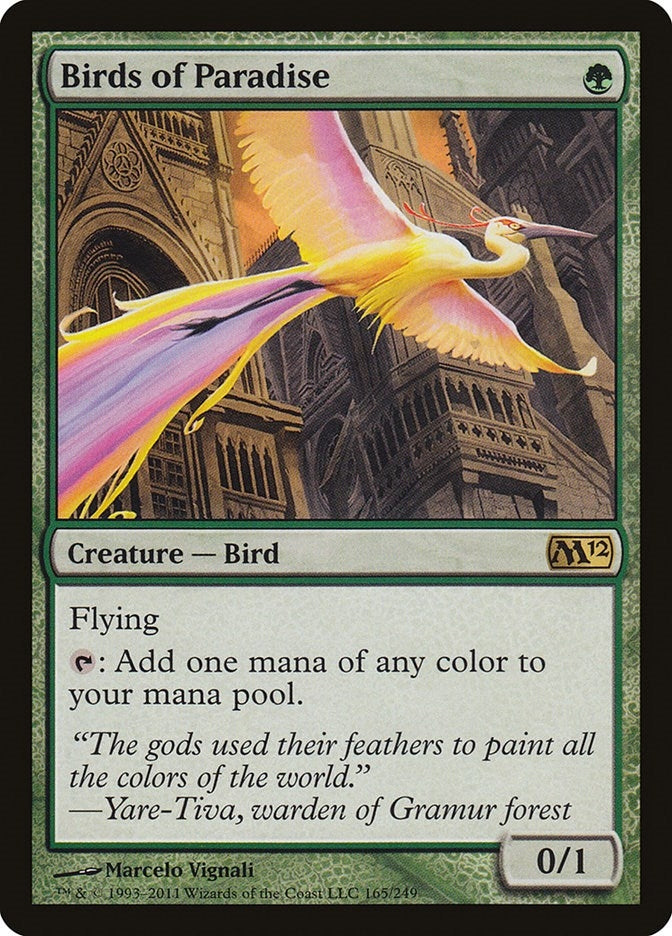 Image for Birds of Paradise (165) [Magic 2012 (M12)] - Magic: The Gathering