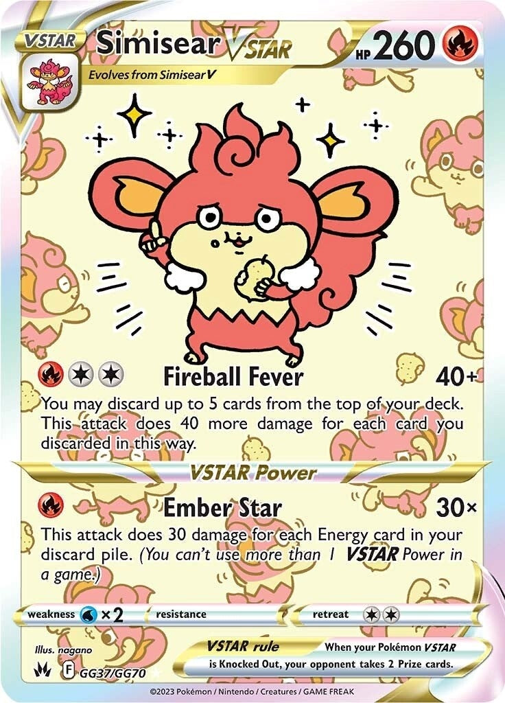 Image for Simisear VSTAR (GG37/GG70) [Crown Zenith: Galarian Gallery] - Pokemon