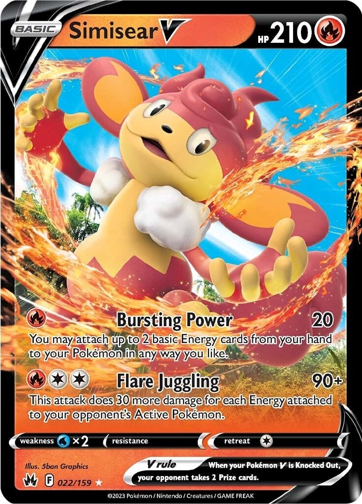 Image for Simisear V (022/159) [Crown Zenith] - Pokemon