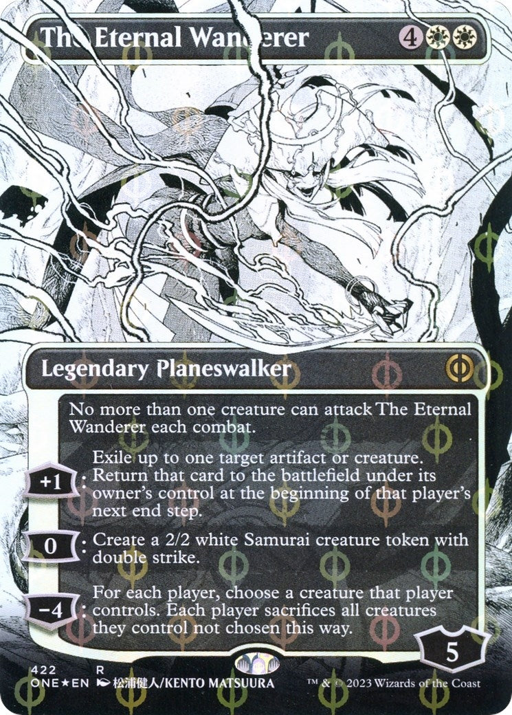 Image for The Eternal Wanderer (Borderless) (Step-and-Compleat Foil) (422) [Phyrexia: All Will Be One] - Magic: The Gathering
